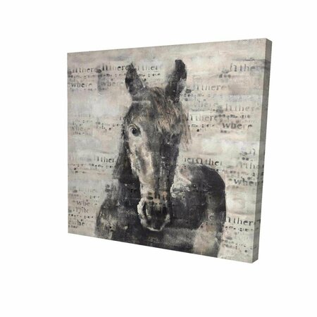 FONDO 12 x 12 in. Abstract Horse with Typography-Print on Canvas FO3328817